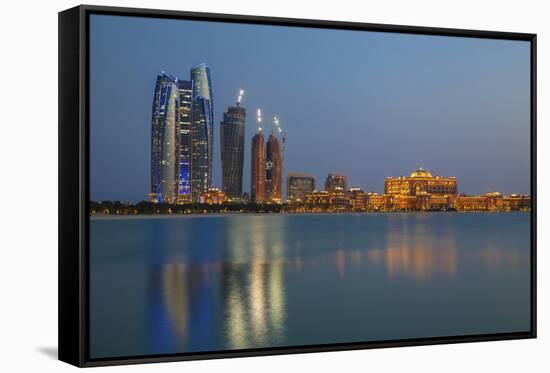 City Skyline Looking Towards the Emirates Palace Hotel and Etihad Towers-Jane Sweeney-Framed Stretched Canvas