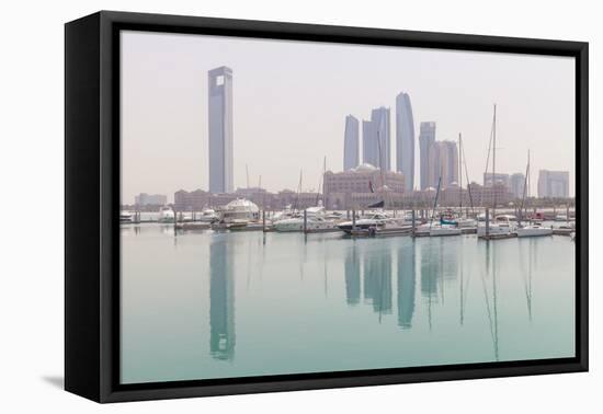 City Skyline Looking Towards the Emirates Palace Hotel and Etihad Towers-Jane Sweeney-Framed Stretched Canvas
