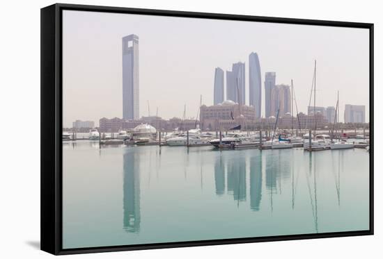 City Skyline Looking Towards the Emirates Palace Hotel and Etihad Towers-Jane Sweeney-Framed Stretched Canvas