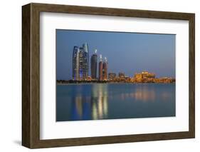 City Skyline Looking Towards the Emirates Palace Hotel and Etihad Towers-Jane Sweeney-Framed Photographic Print