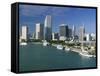 City Skyline, Miami, Florida, USA-Gavin Hellier-Framed Stretched Canvas