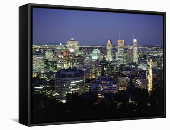 City Skyline, Montreal, Quebec, Canada-Walter Bibikow-Framed Stretched Canvas