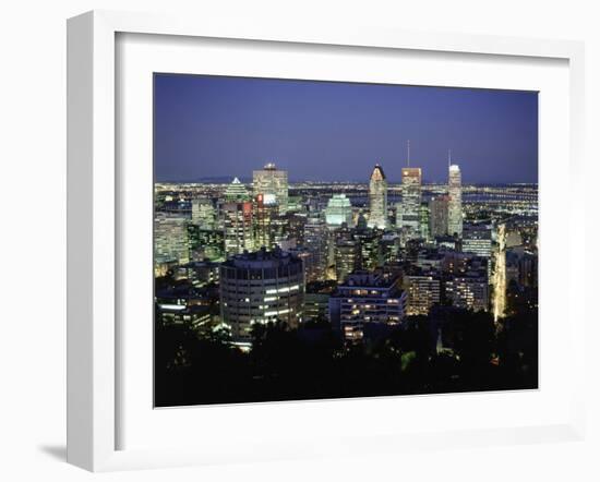 City Skyline, Montreal, Quebec, Canada-Walter Bibikow-Framed Premium Photographic Print