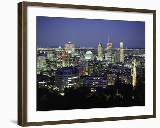 City Skyline, Montreal, Quebec, Canada-Walter Bibikow-Framed Photographic Print