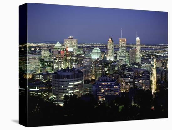 City Skyline, Montreal, Quebec, Canada-Walter Bibikow-Stretched Canvas