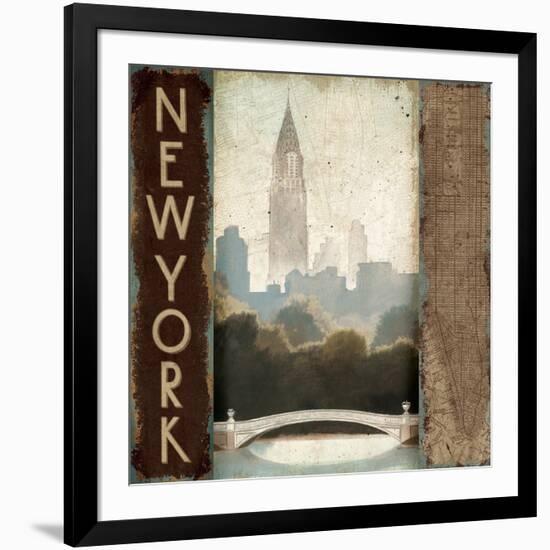 City Skyline New York Vintage Square-Marco Fabiano-Framed Art Print