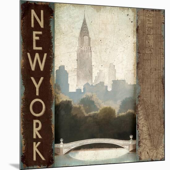 City Skyline New York Vintage Square-Marco Fabiano-Mounted Art Print