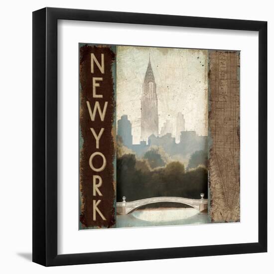 City Skyline New York Vintage Square-Marco Fabiano-Framed Art Print