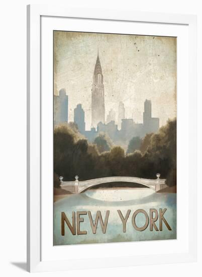 City Skyline New York Vintage V2-Marco Fabiano-Framed Art Print