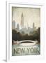 City Skyline New York Vintage V2-Marco Fabiano-Framed Art Print