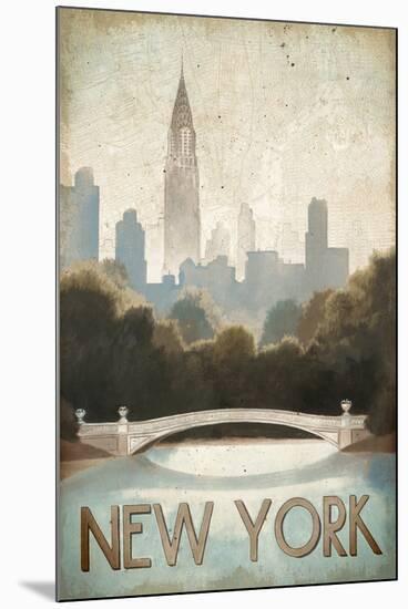 City Skyline New York Vintage V2-Marco Fabiano-Mounted Art Print