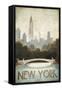 City Skyline New York Vintage V2-Marco Fabiano-Framed Stretched Canvas