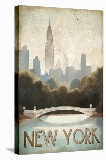 City Skyline New York Vintage V2-Marco Fabiano-Stretched Canvas