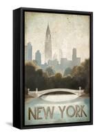 City Skyline New York Vintage V2-Marco Fabiano-Framed Stretched Canvas