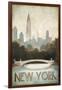 City Skyline New York Vintage V2-Marco Fabiano-Framed Art Print