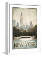 City Skyline New York Vintage V2-Marco Fabiano-Framed Art Print