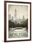 City Skyline New York Vintage V2-Marco Fabiano-Framed Art Print