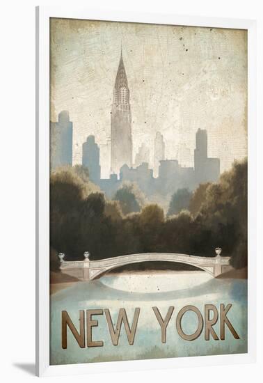 City Skyline New York Vintage V2-Marco Fabiano-Framed Art Print