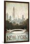 City Skyline New York Vintage V2-Marco Fabiano-Framed Art Print