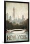 City Skyline New York Vintage V2-Marco Fabiano-Framed Art Print