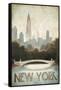 City Skyline New York Vintage V2-Marco Fabiano-Framed Stretched Canvas