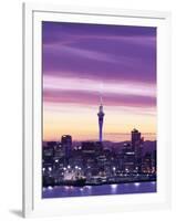 City Skyline / Night View, Auckland, North Island, New Zealand-Steve Vidler-Framed Photographic Print