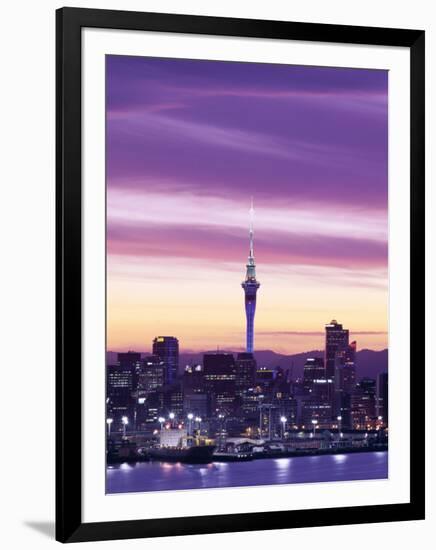 City Skyline / Night View, Auckland, North Island, New Zealand-Steve Vidler-Framed Photographic Print