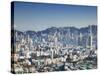 City Skyline of Kowloon and Hong Kong Island from Lion Rock, Hong Kong, China-Ian Trower-Stretched Canvas