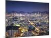 City Skyline of Kowloon and Hong Kong Island from Lion Rock, Hong Kong, China-Ian Trower-Mounted Photographic Print