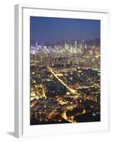 City Skyline of Kowloon and Hong Kong Island from Lion Rock, Hong Kong, China-Ian Trower-Framed Photographic Print