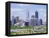 City Skyline, Perth, Western Australia, Australia-Peter Scholey-Framed Stretched Canvas