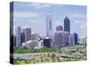 City Skyline, Perth, Western Australia, Australia-Peter Scholey-Stretched Canvas