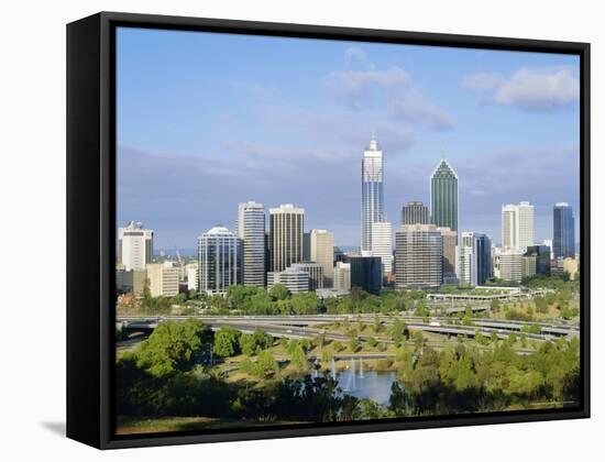 City Skyline, Perth, Western Australia, Australia-Peter Scholey-Framed Stretched Canvas