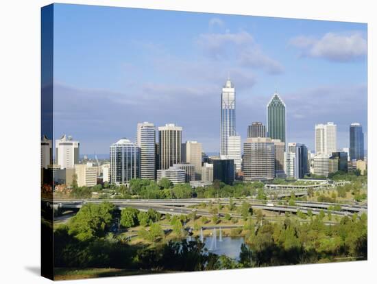 City Skyline, Perth, Western Australia, Australia-Peter Scholey-Stretched Canvas