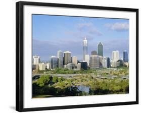 City Skyline, Perth, Western Australia, Australia-Peter Scholey-Framed Photographic Print