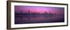 City skyline reflecting in Lake Michigan at dusk, Chicago, Illinois, USA-Panoramic Images-Framed Photographic Print