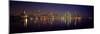 City skyline reflecting in Lake Michigan at night, Chicago, Illinois, USA-Panoramic Images-Mounted Photographic Print