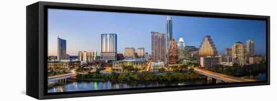 City Skyline Viewed across the Colorado River, Austin, Texas, Usa-Gavin Hellier-Framed Stretched Canvas