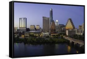 City Skyline Viewed across the Colorado River-Gavin-Framed Stretched Canvas