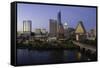 City Skyline Viewed across the Colorado River-Gavin-Framed Stretched Canvas