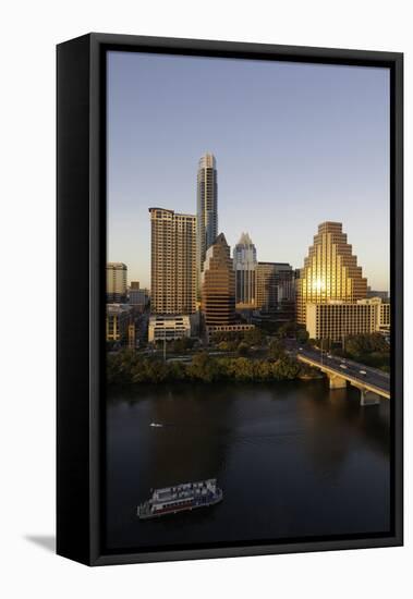 City Skyline Viewed across the Colorado River-Gavin-Framed Stretched Canvas