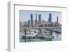 City Skyline Viewed from Souk Shark Mall and Kuwait Harbour, Kuwait City, Kuwait, Middle East-Gavin-Framed Photographic Print