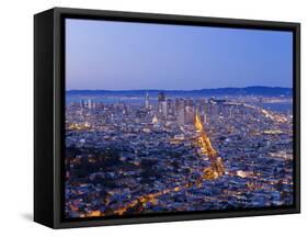 City Skyline Viewed from Twin Peaks, San Francisco, California, USA-Gavin Hellier-Framed Stretched Canvas