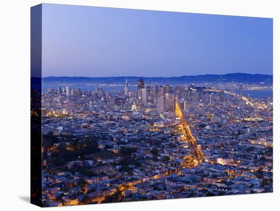 City Skyline Viewed from Twin Peaks, San Francisco, California, USA-Gavin Hellier-Stretched Canvas