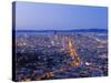 City Skyline Viewed from Twin Peaks, San Francisco, California, USA-Gavin Hellier-Stretched Canvas