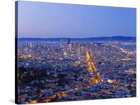 City Skyline Viewed from Twin Peaks, San Francisco, California, USA-Gavin Hellier-Stretched Canvas