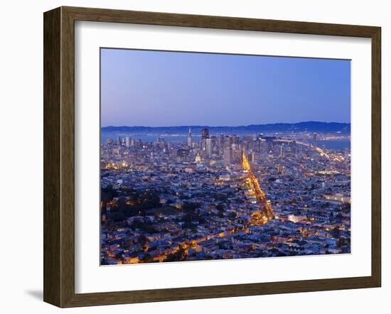 City Skyline Viewed from Twin Peaks, San Francisco, California, USA-Gavin Hellier-Framed Photographic Print