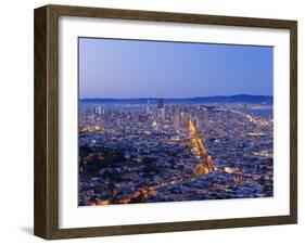 City Skyline Viewed from Twin Peaks, San Francisco, California, USA-Gavin Hellier-Framed Photographic Print