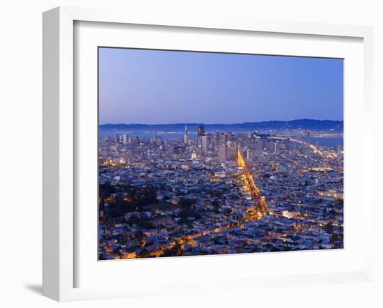 City Skyline Viewed from Twin Peaks, San Francisco, California, USA-Gavin Hellier-Framed Photographic Print