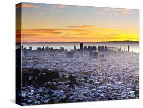 City Skyline Viewed from Twin Peaks, San Francisco, California, USA-Gavin Hellier-Stretched Canvas